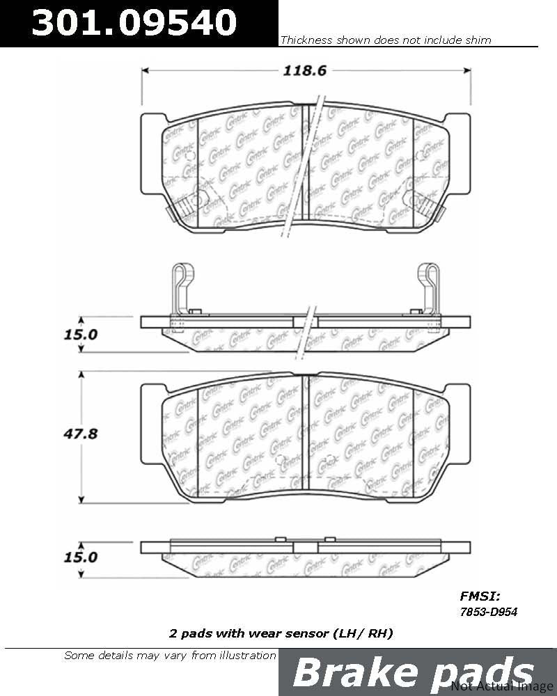 Stoptech Centric Centric Premium Ceramic Brake Pads 301.09540