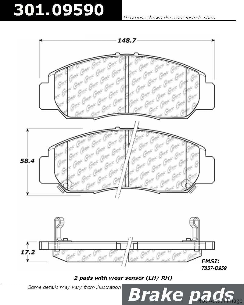 Stoptech Centric Centric Premium Ceramic Brake Pads 301.09590