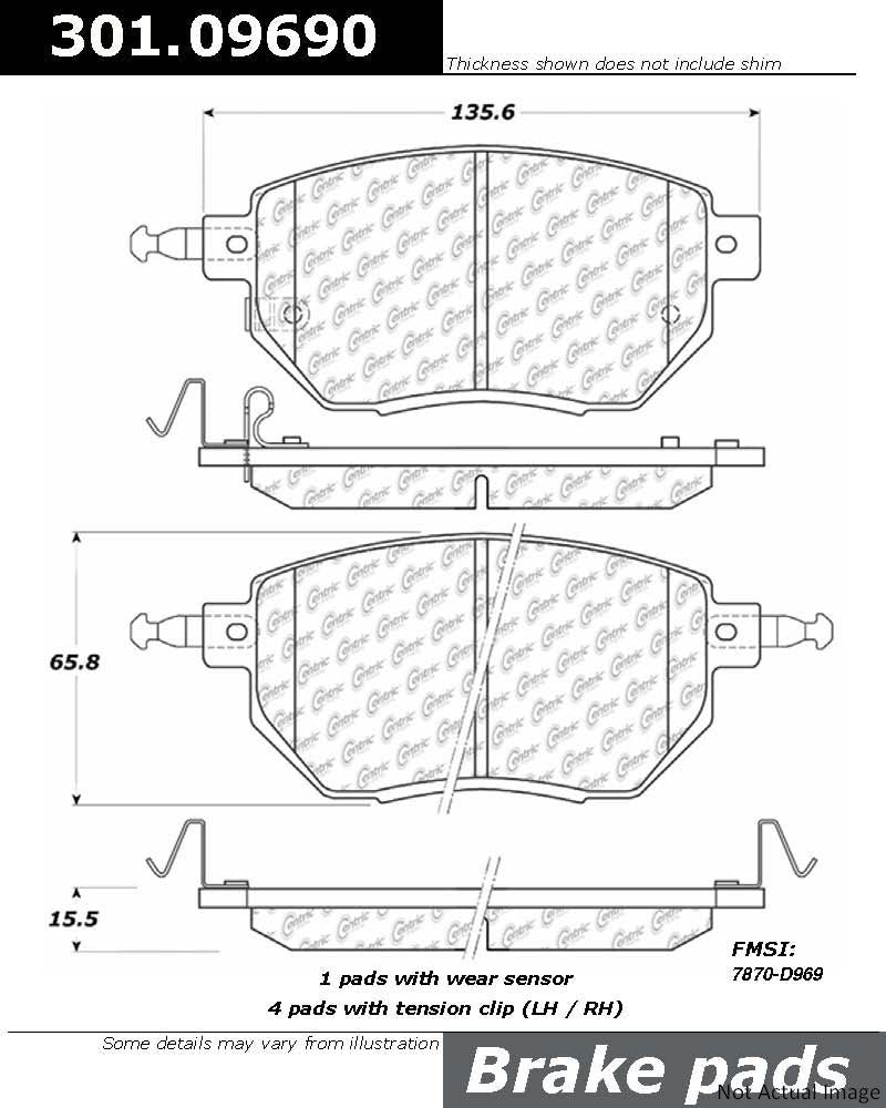 Stoptech Centric 05-06 Nissan Altima SE-R / 04-08 Maxima Front Centric Premium Ceramic Brake Pads 301.09690