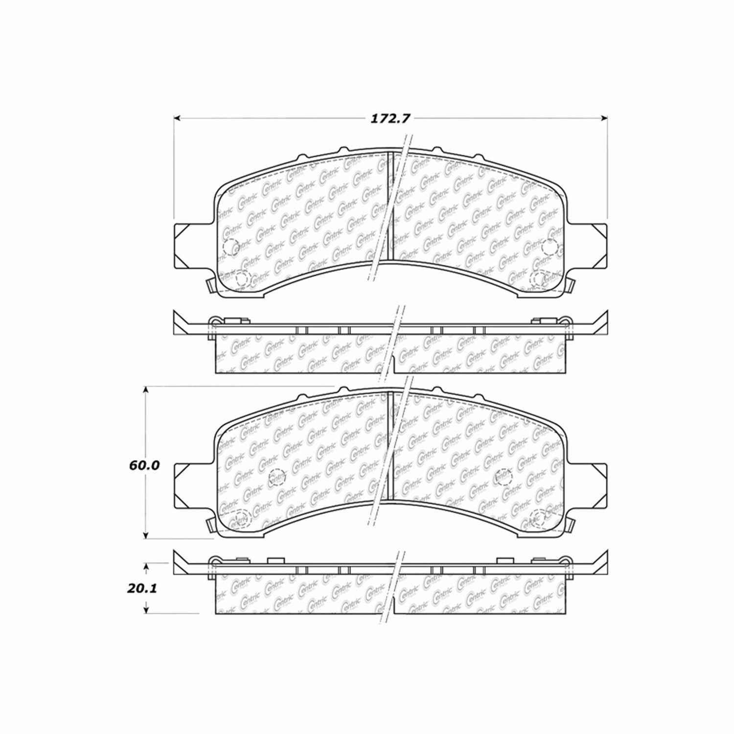 centric parts premium ceramic brake pads with shims and hardware  frsport 301.09740