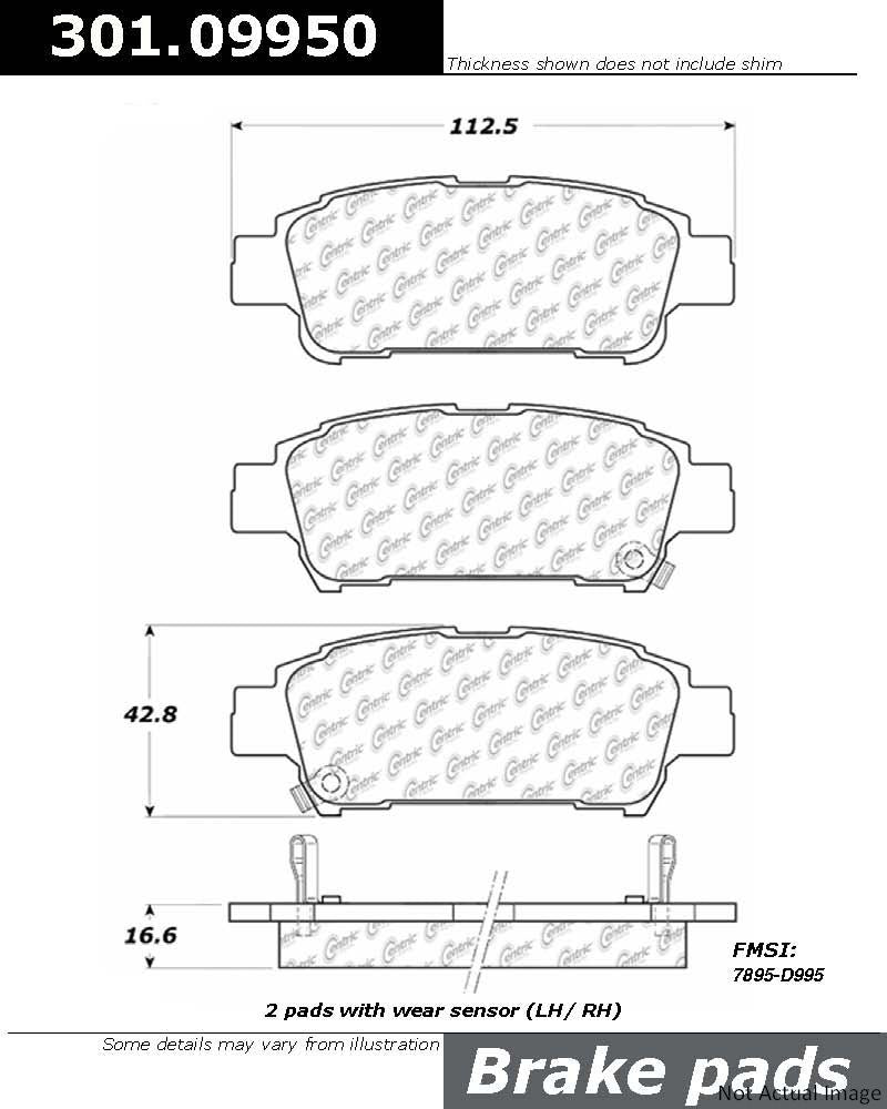 Stoptech Centric Centric Premium Ceramic Brake Pads 301.09950