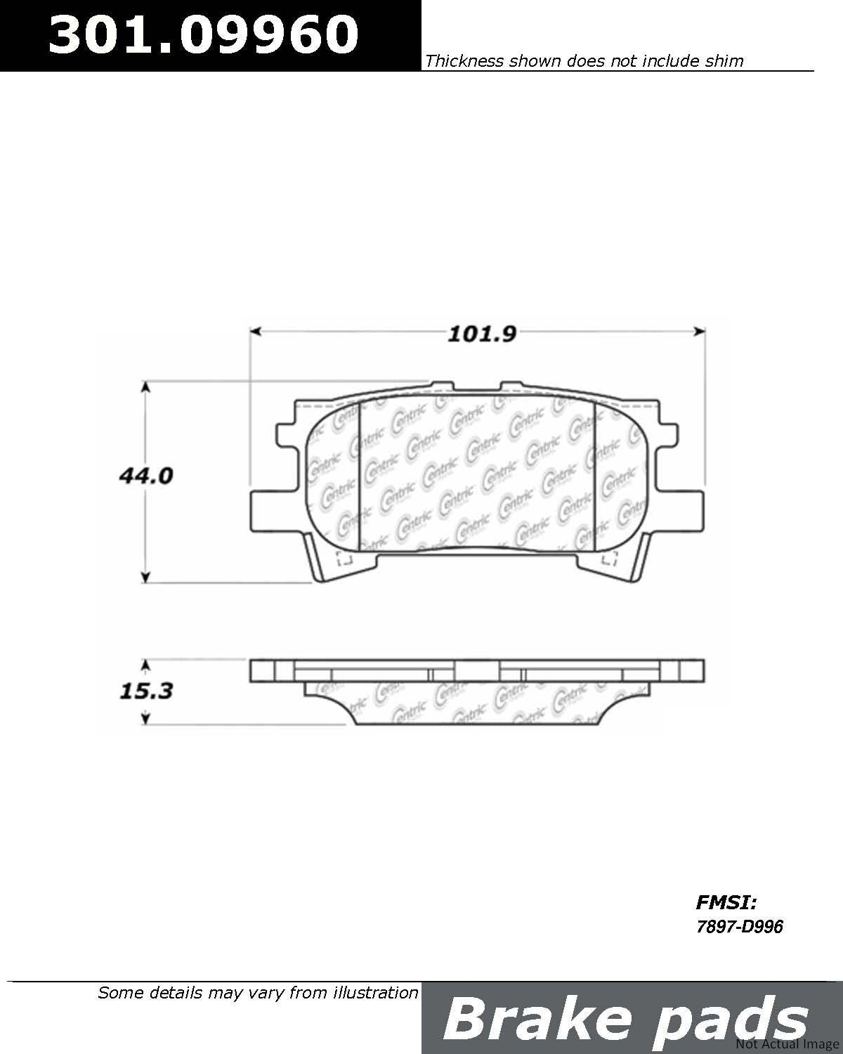 Stoptech Centric Centric Premium Ceramic Brake Pads 301.09960