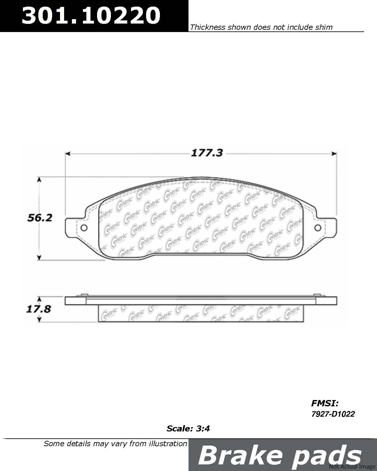 Stoptech Centric Centric Premium Ceramic Brake Pads 301.10220