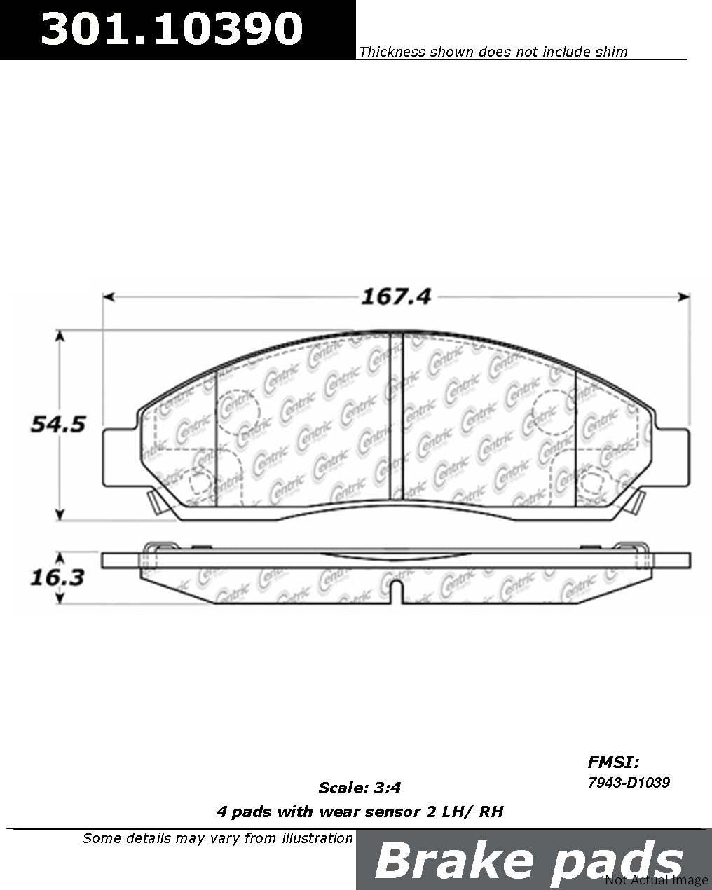 Stoptech Centric Centric Premium Ceramic Brake Pads 301.10390