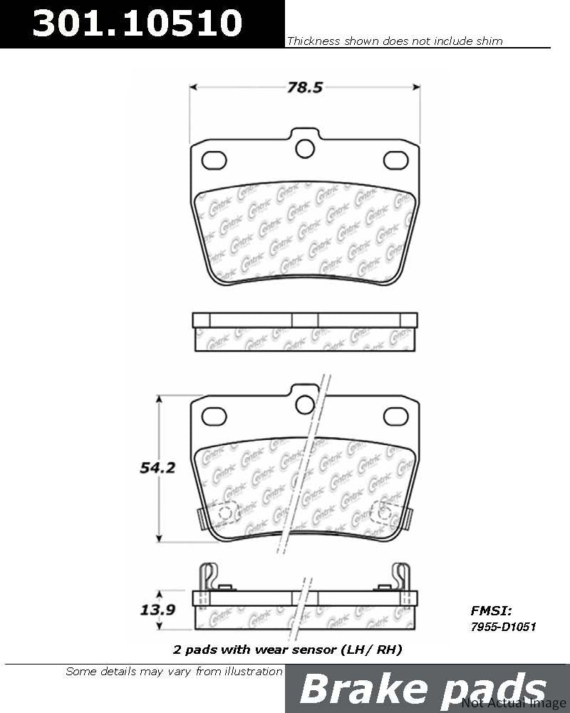 Stoptech Centric Centric Premium Ceramic Brake Pads 301.10510