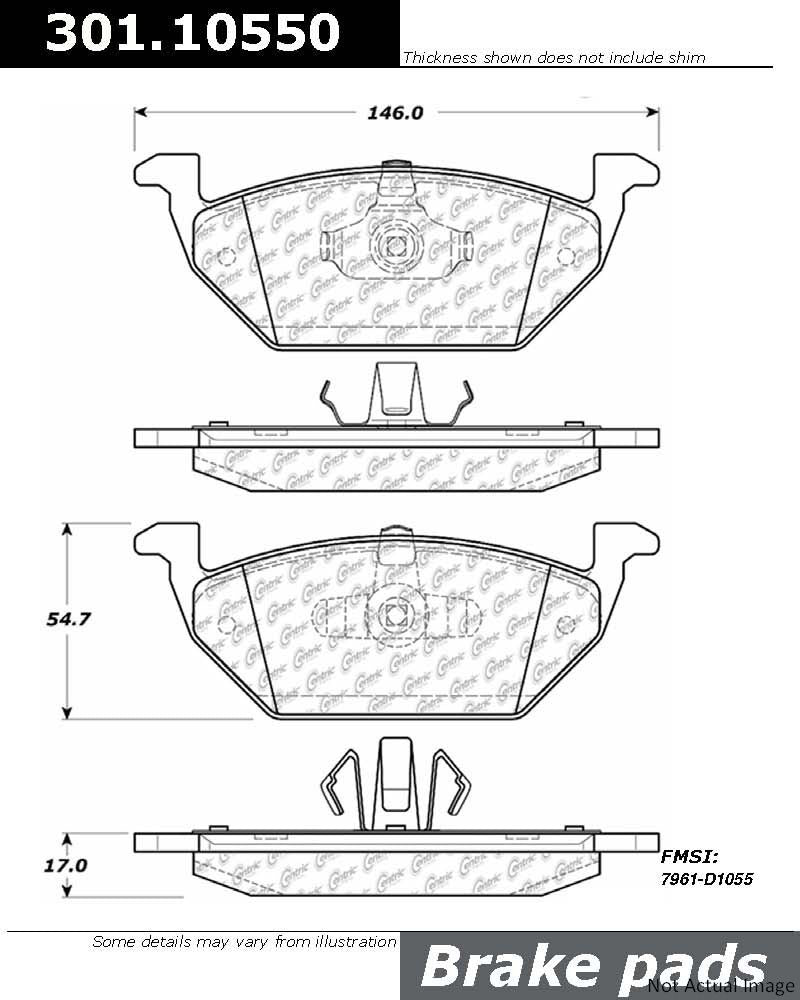 Stoptech Centric Centric Premium Ceramic Brake Pads 301.10550