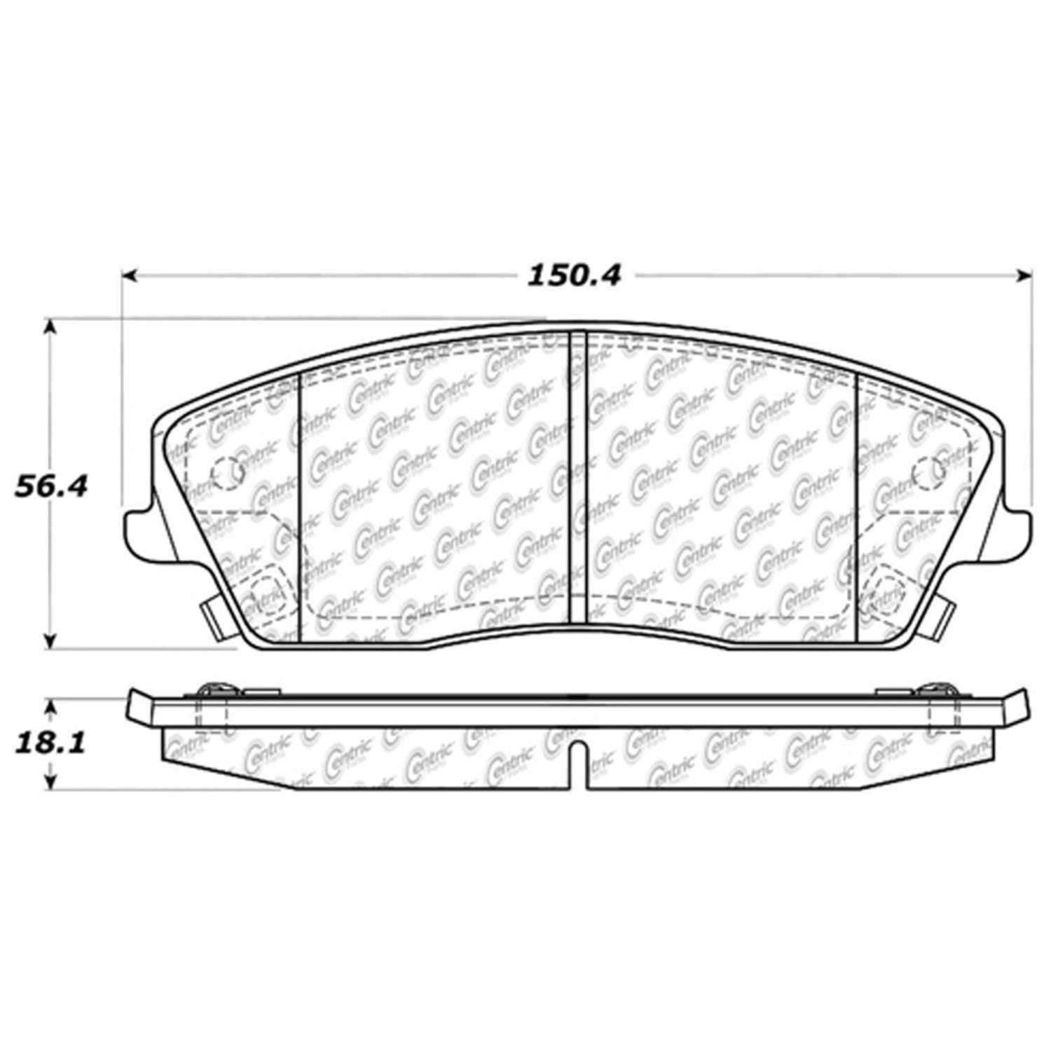 centric parts premium ceramic brake pads with shims and hardware  frsport 301.10560