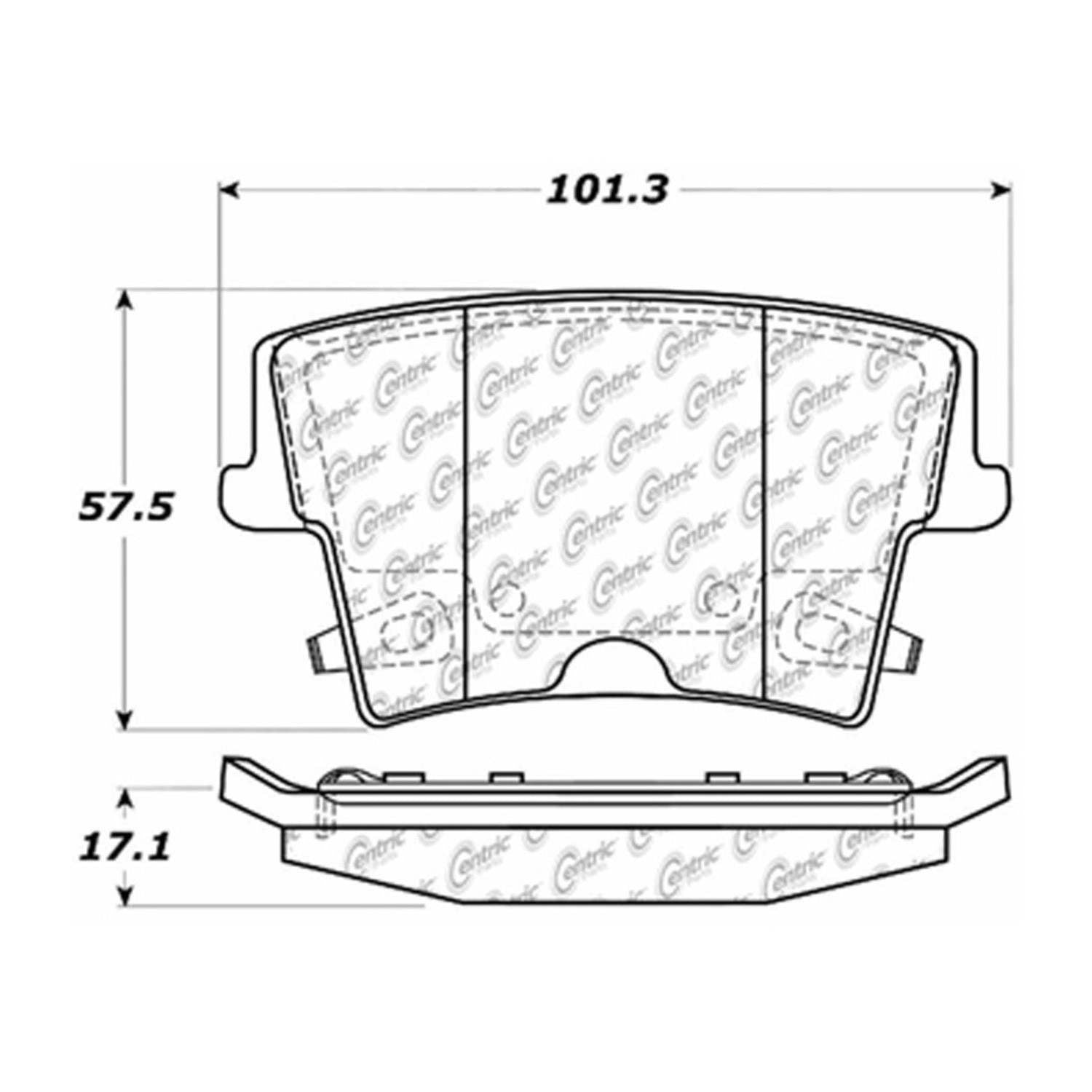 centric parts premium ceramic brake pads with shims and hardware  frsport 301.10570