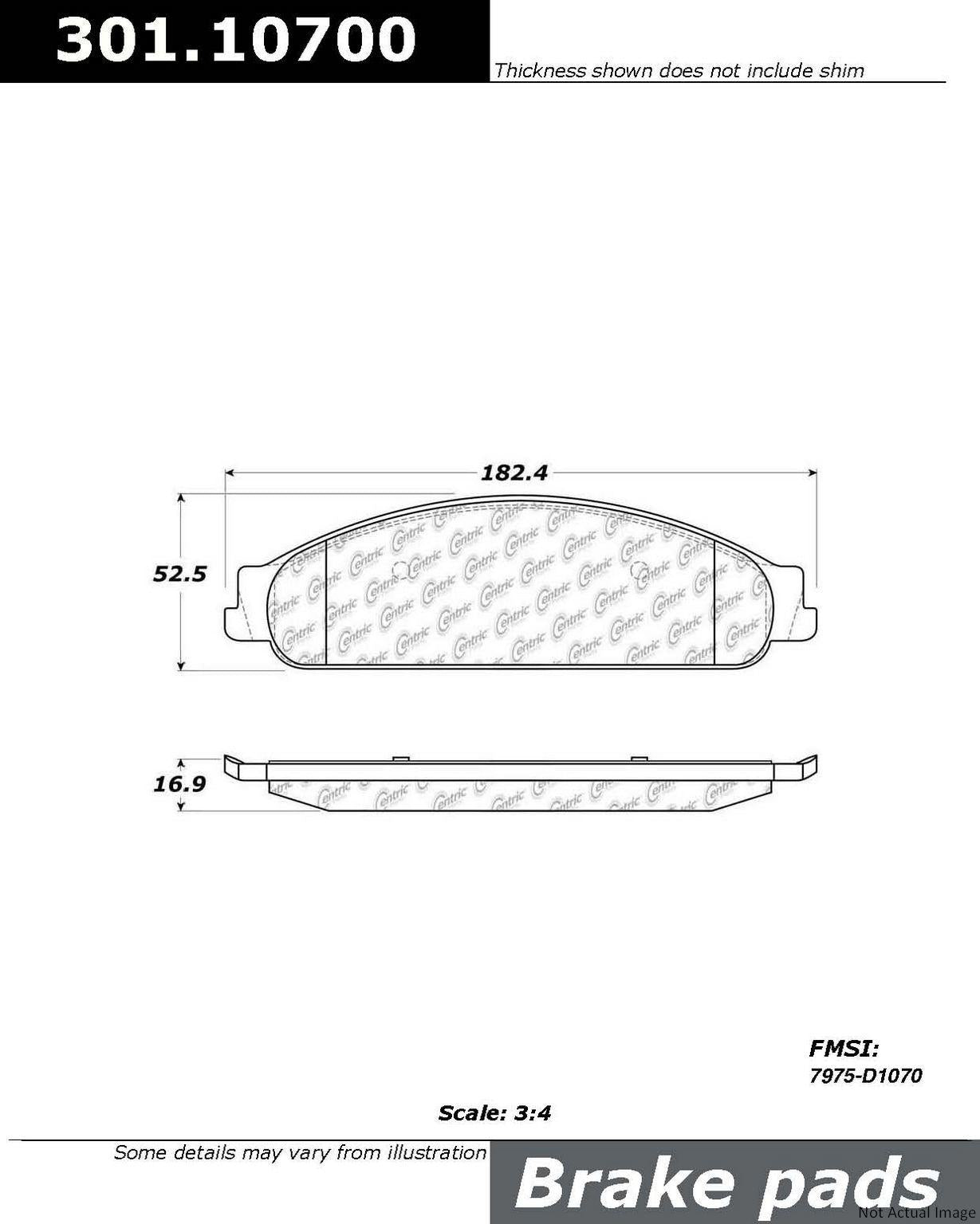 Stoptech Centric Centric Premium Ceramic Brake Pads 301.10700