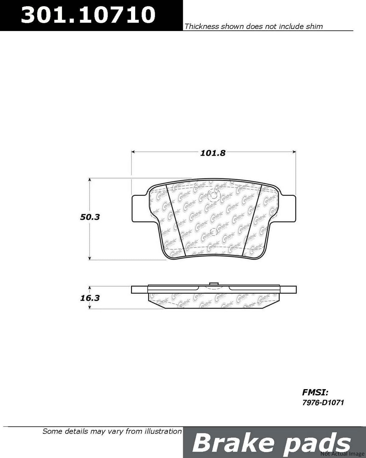 Stoptech Centric Centric Premium Ceramic Brake Pads 301.10710