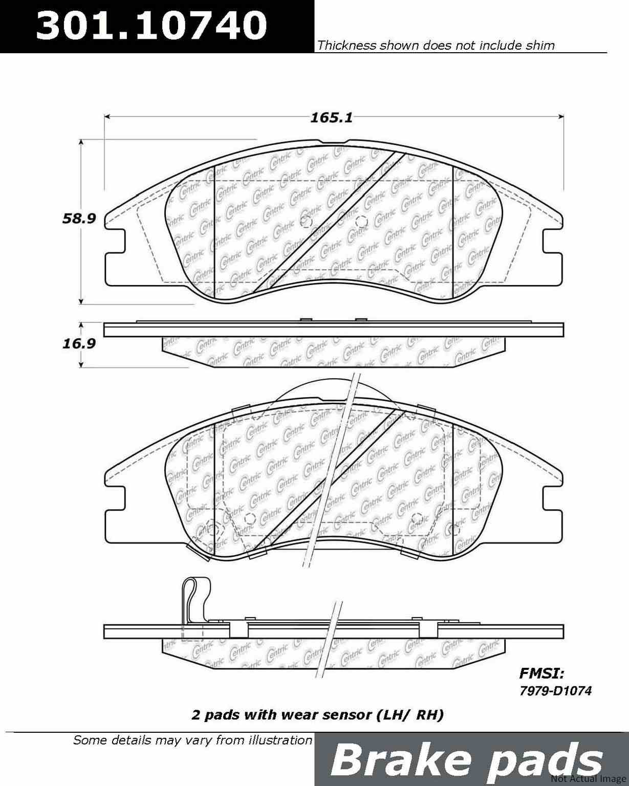 Stoptech Centric Centric Premium Ceramic Brake Pads 301.10740