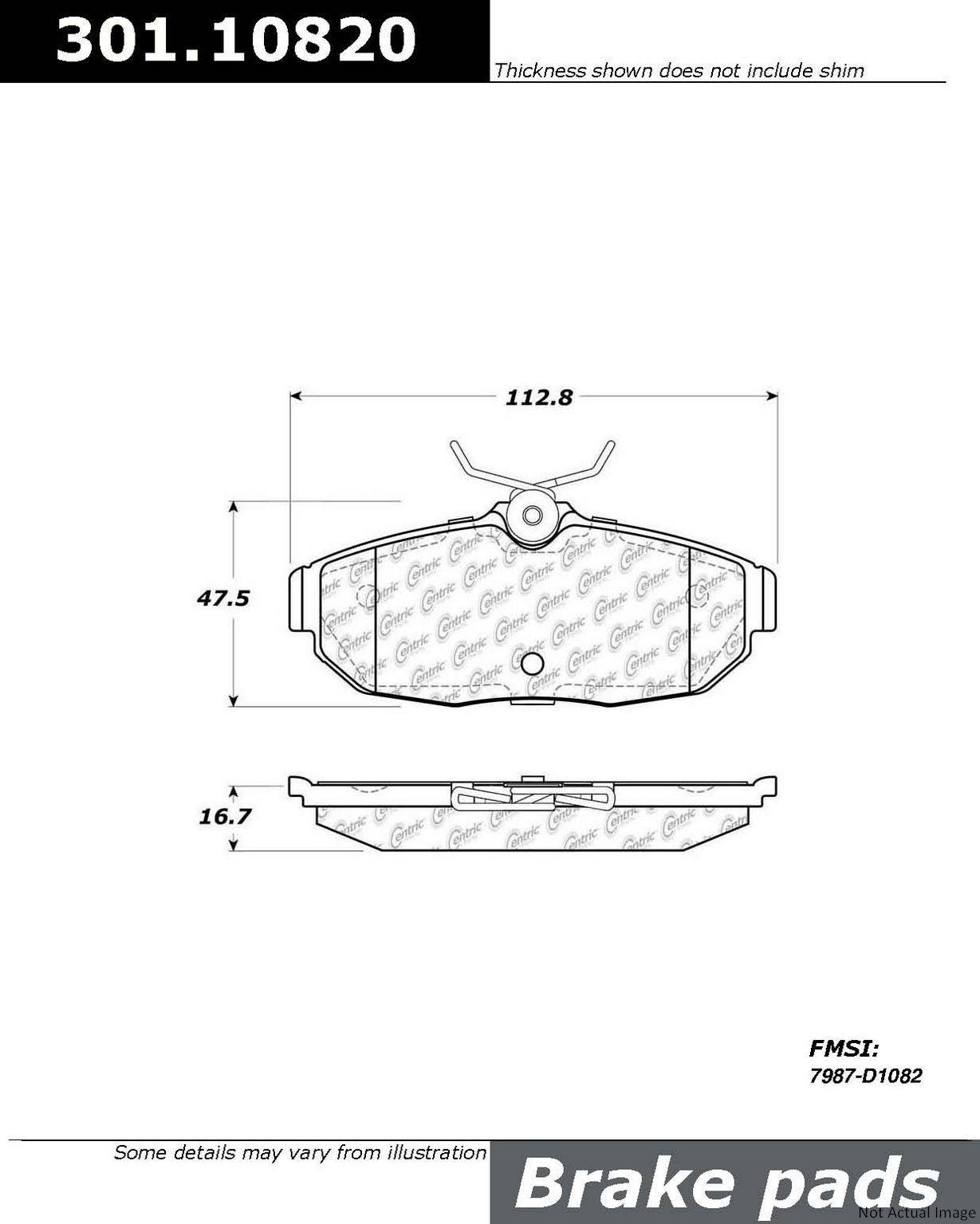 Stoptech Centric Centric Premium Ceramic Brake Pads 301.10820