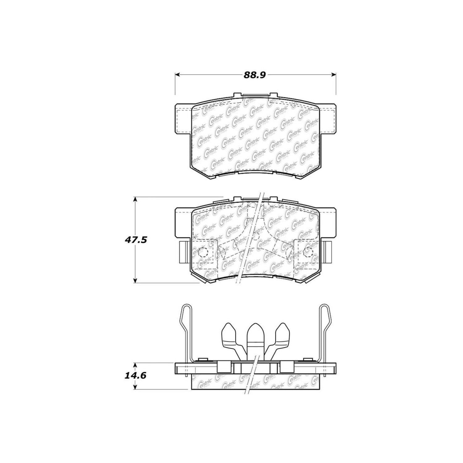 centric parts premium ceramic brake pads with shims and hardware  frsport 301.10860