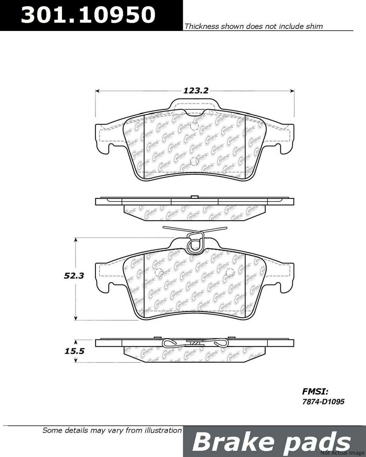 Stoptech Centric Centric Premium Ceramic Brake Pads 301.10950