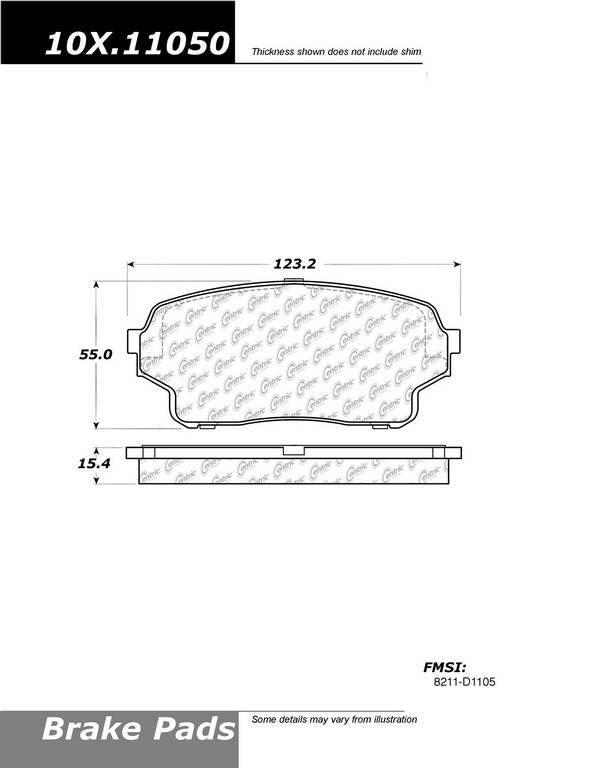 Stoptech Centric Centric Premium Ceramic Brake Pads 301.11050