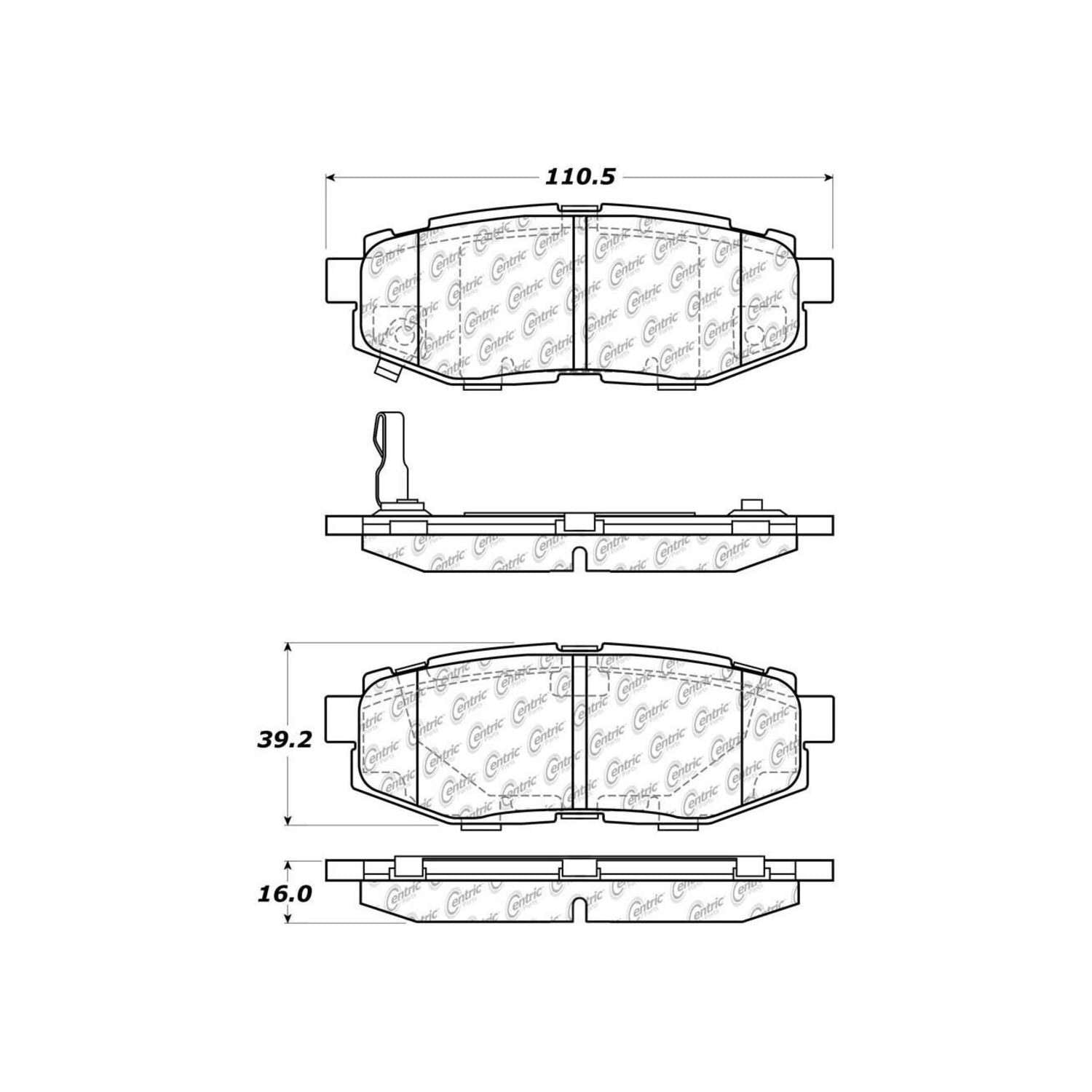 centric parts premium ceramic brake pads with shims and hardware  frsport 301.11240