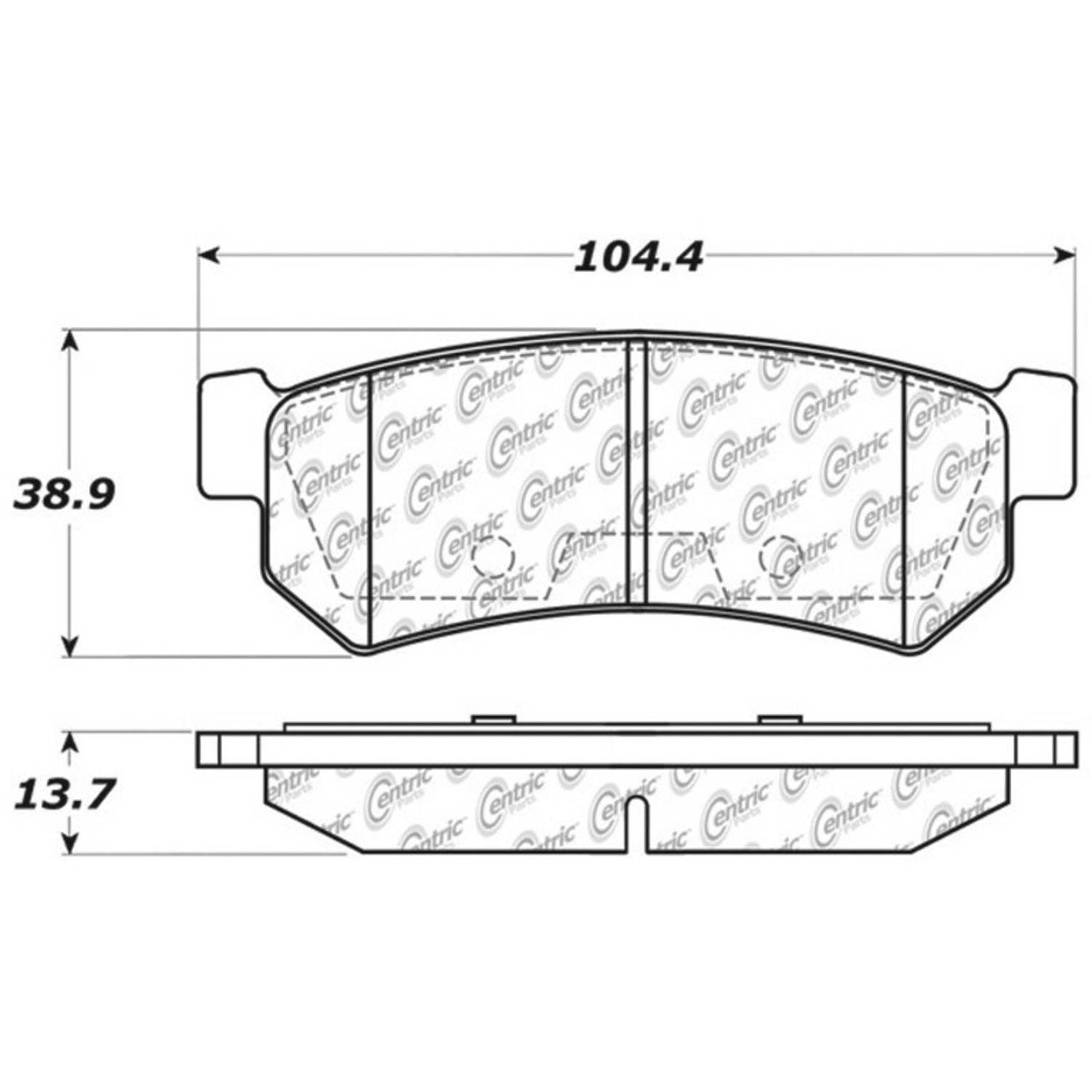 centric parts premium ceramic brake pads with shims and hardware  frsport 301.13150