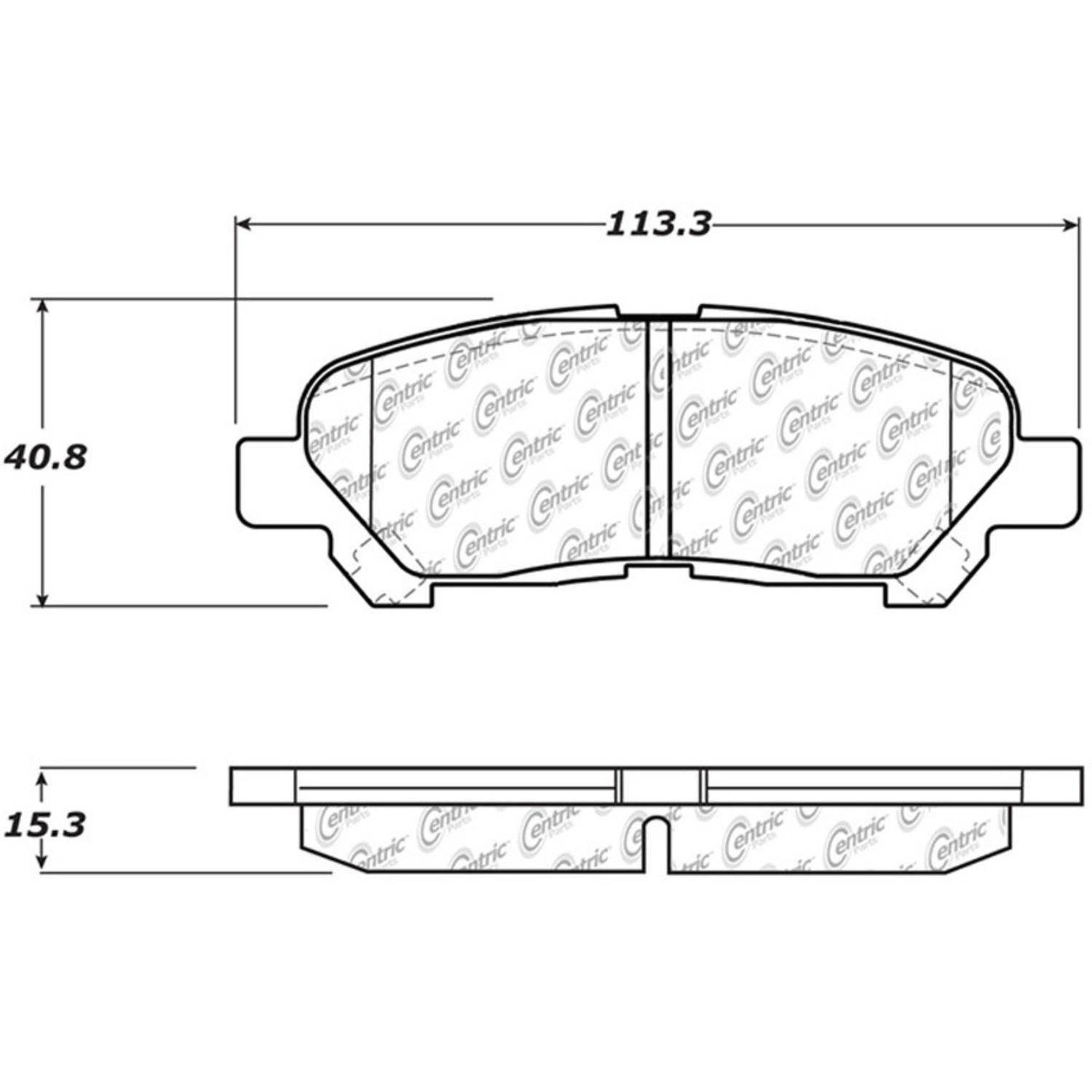 centric parts premium ceramic brake pads with shims and hardware  frsport 301.13250