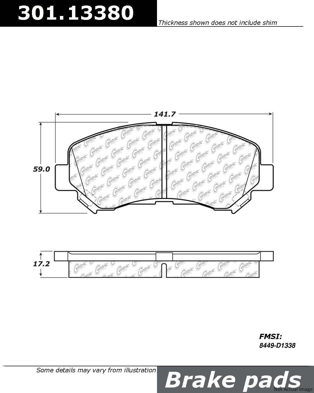 Stoptech Centric Centric Premium Ceramic Brake Pads 301.13380