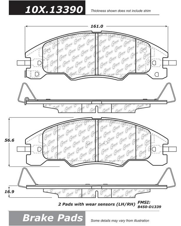 Stoptech Centric Centric Premium Ceramic Brake Pads 301.13390