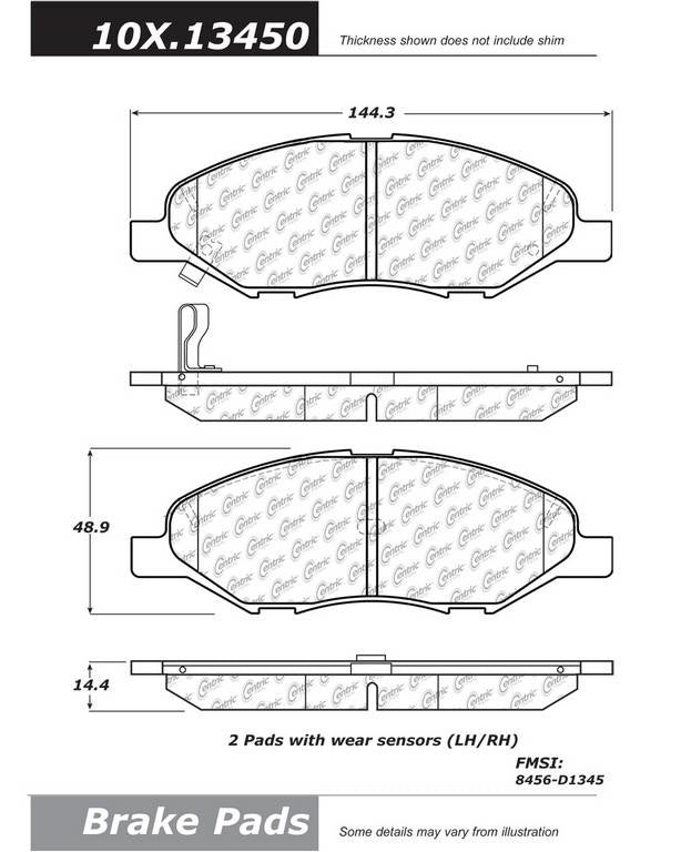 Stoptech Centric Centric Premium Ceramic Brake Pads 301.13450