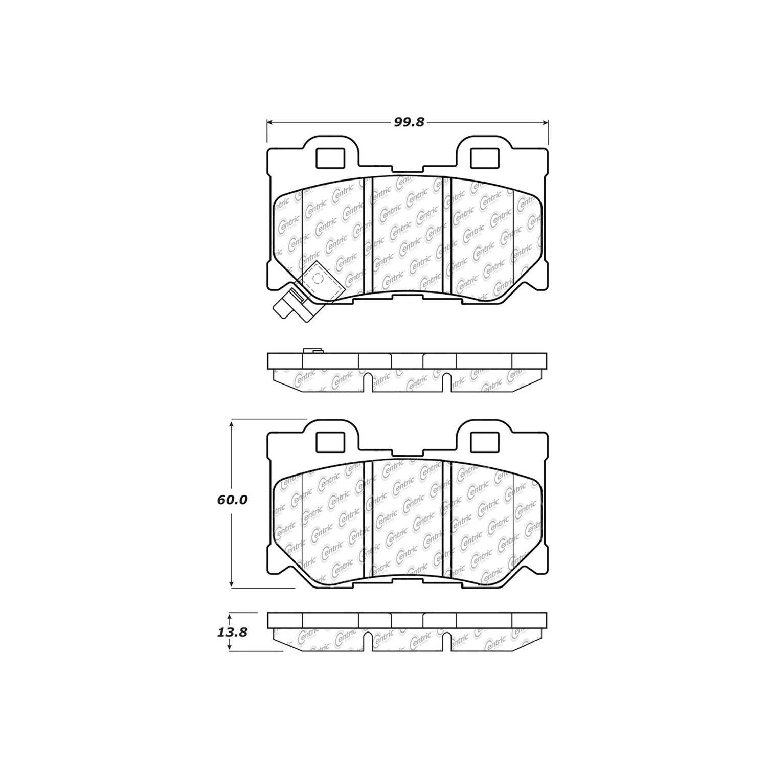 centric parts premium ceramic brake pads with shims and hardware  frsport 301.13470