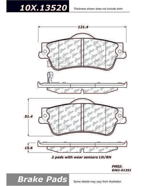 Stoptech Centric Centric Premium Ceramic Brake Pads 301.13520