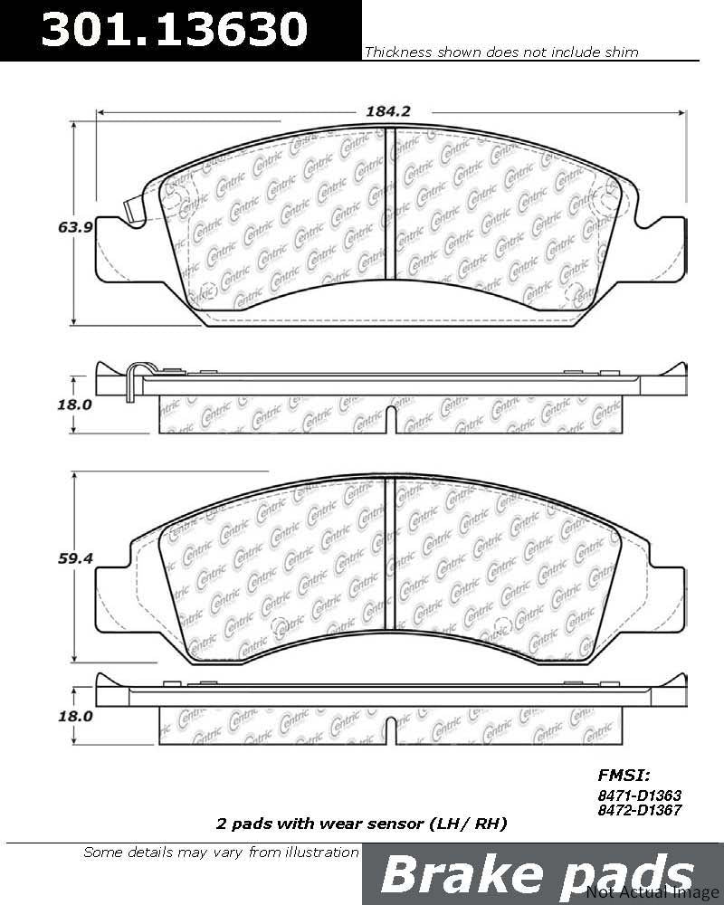 Stoptech Centric Centric Premium Ceramic Brake Pads 301.13630