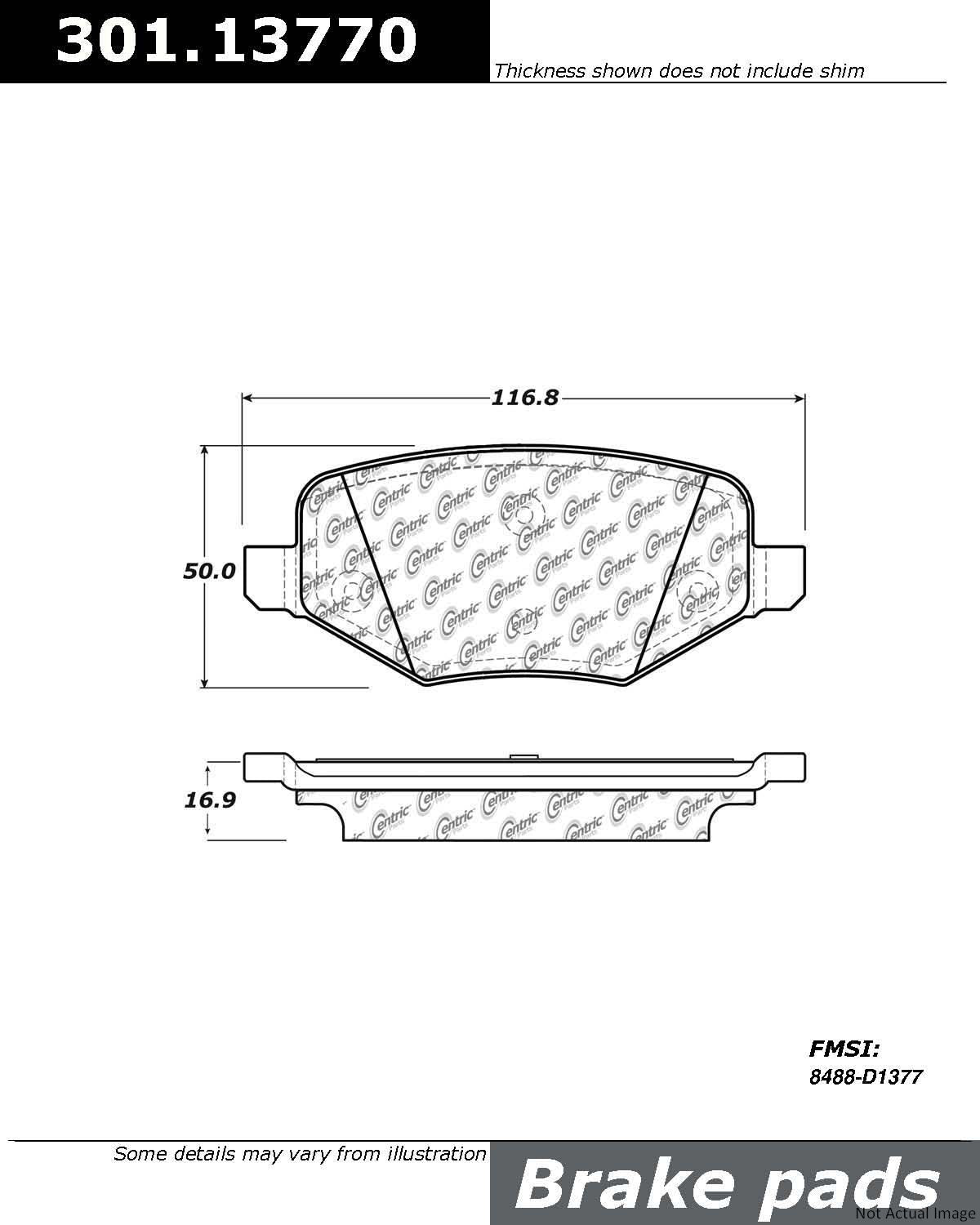 Stoptech Centric Centric Premium Ceramic Brake Pads 301.13770