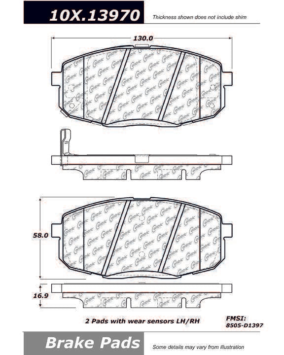 Stoptech Centric Centric Premium Ceramic Brake Pads 301.13970