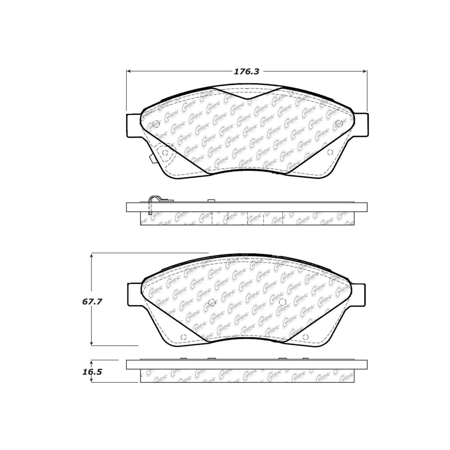 centric parts premium ceramic brake pads with shims and hardware  frsport 301.14220