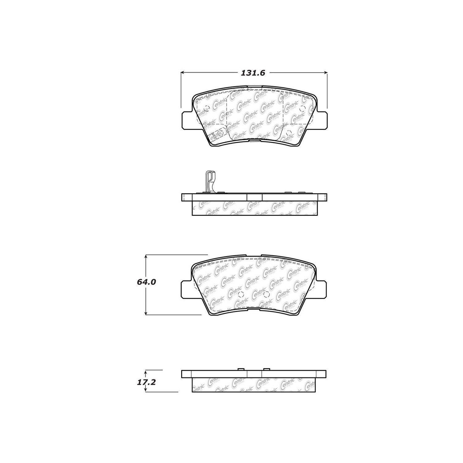 centric parts premium ceramic brake pads with shims and hardware  frsport 301.14450