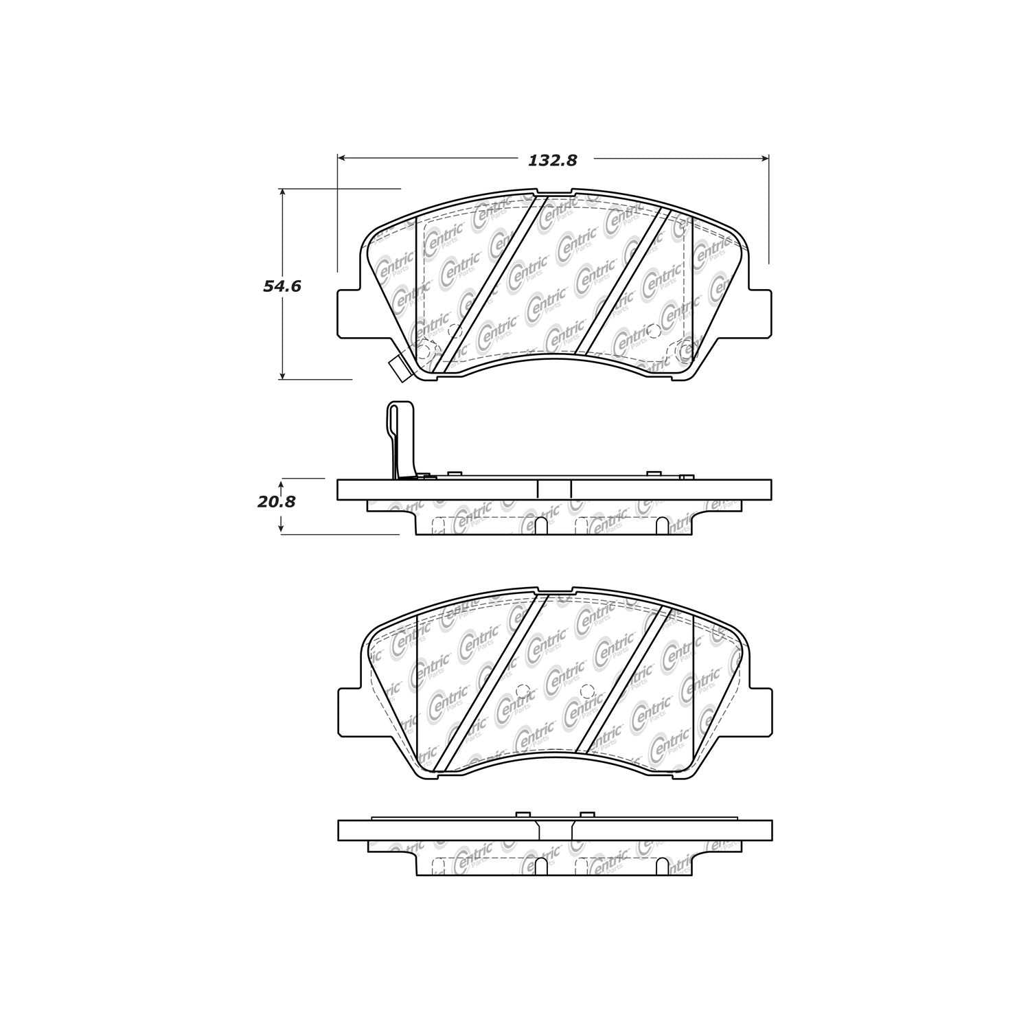 centric parts premium ceramic brake pads with shims and hardware  frsport 301.15930