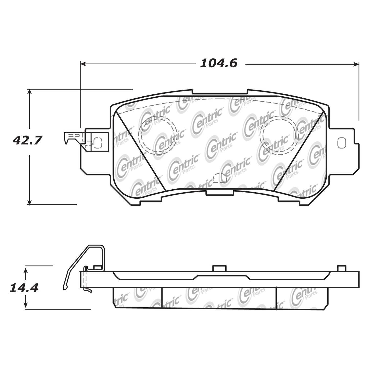 centric parts premium ceramic brake pads with shims and hardware  frsport 301.16240