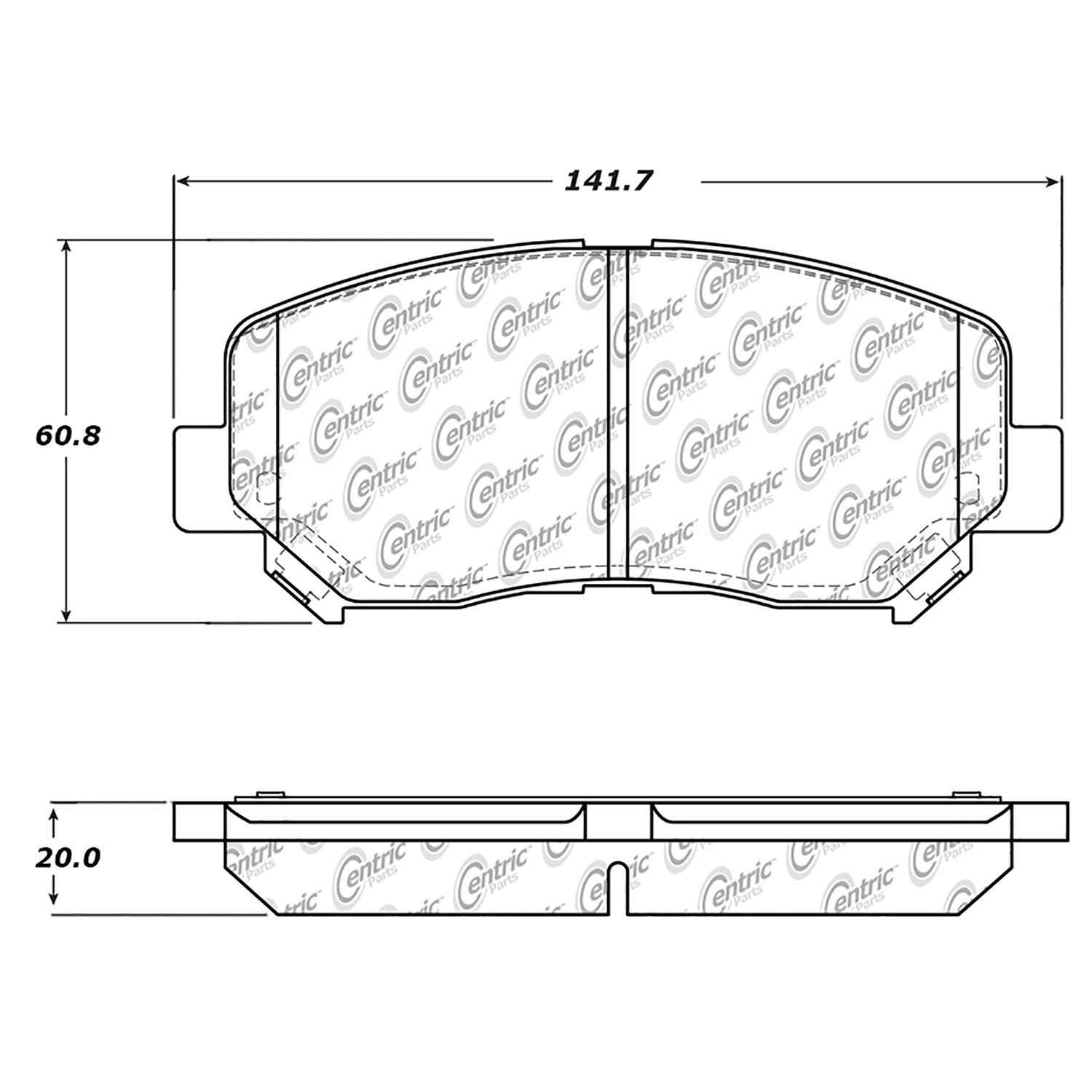 centric parts premium ceramic brake pads with shims  frsport 301.16401