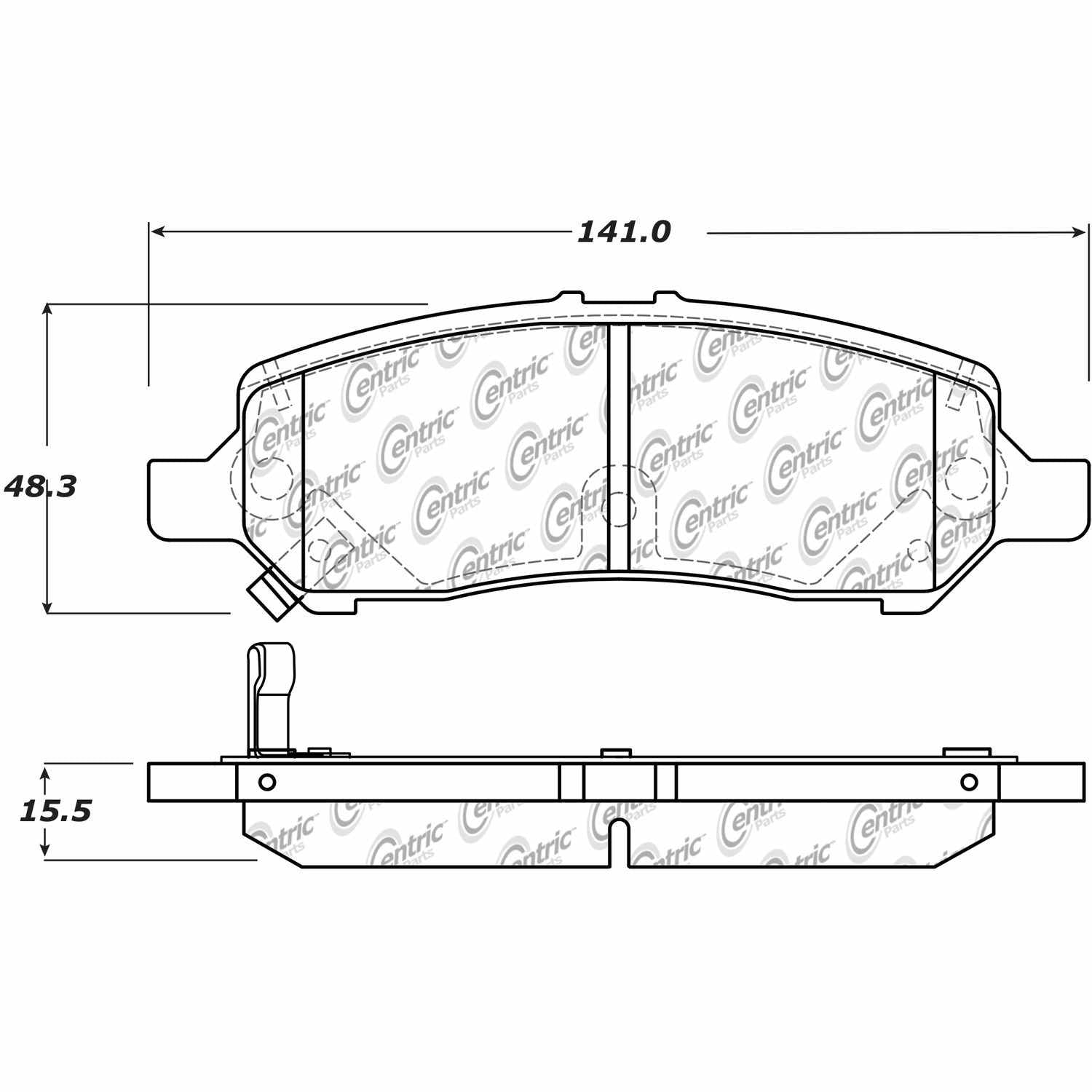 centric parts premium ceramic brake pads with shims and hardware  frsport 301.16470