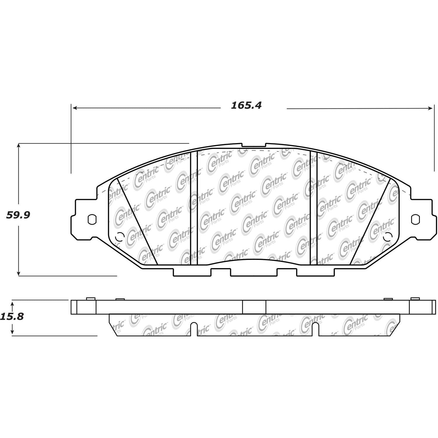 centric parts premium ceramic brake pads with shims and hardware  frsport 301.16490