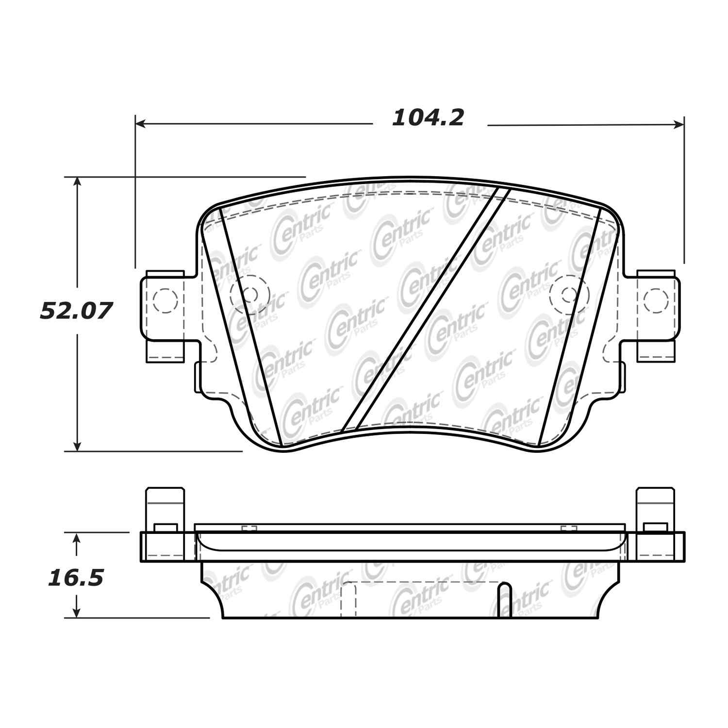 centric parts premium ceramic brake pads with shims  frsport 301.17790