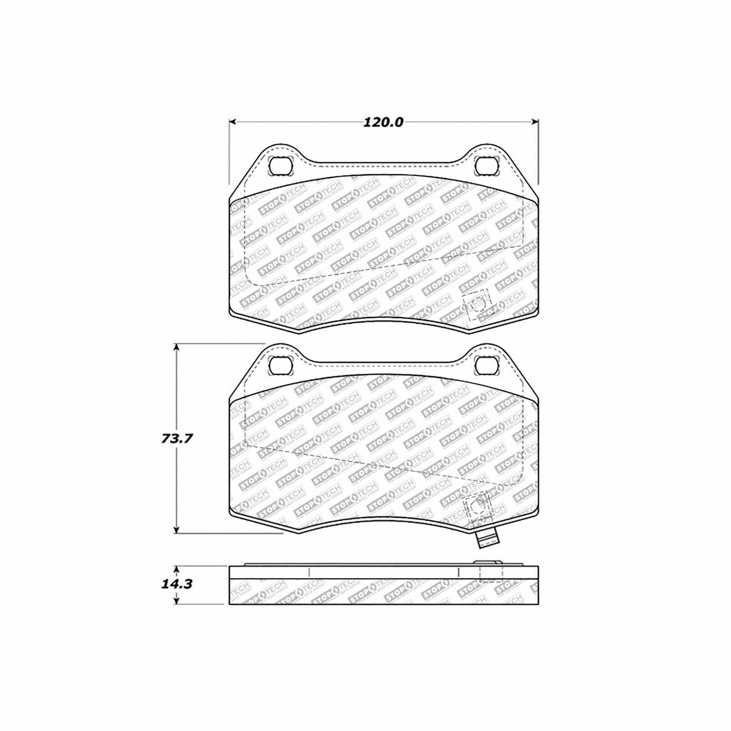 stoptech street select brake pads with hardware  frsport 305.09600