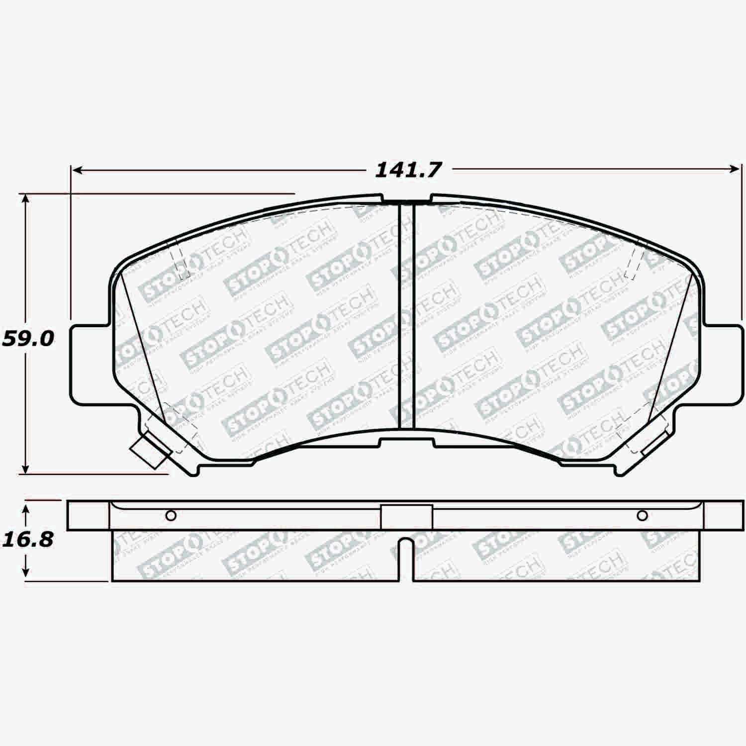 stoptech street select brake pads with hardware  frsport 305.13740