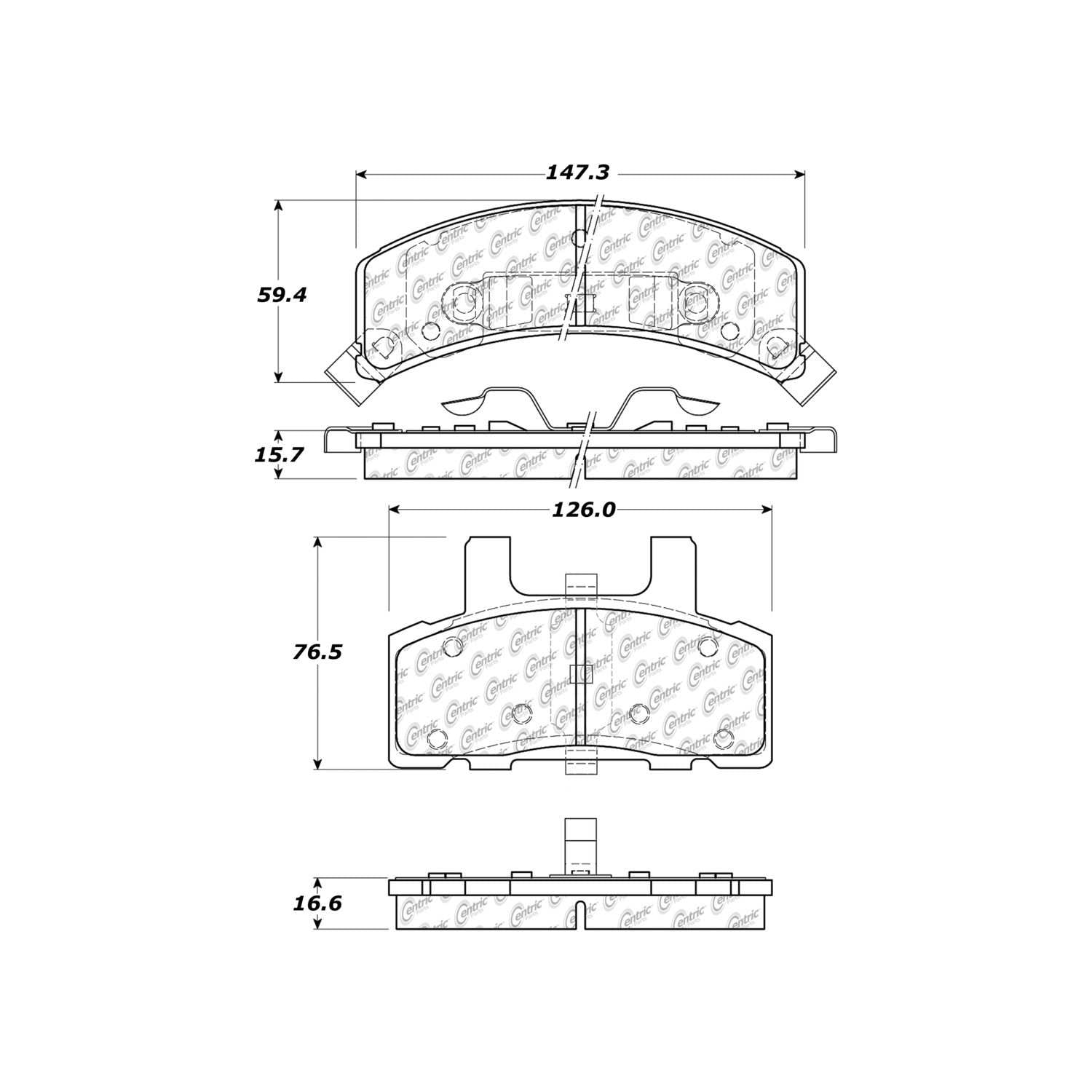 centric parts fleet performance brake pads with hardware  frsport 306.03690