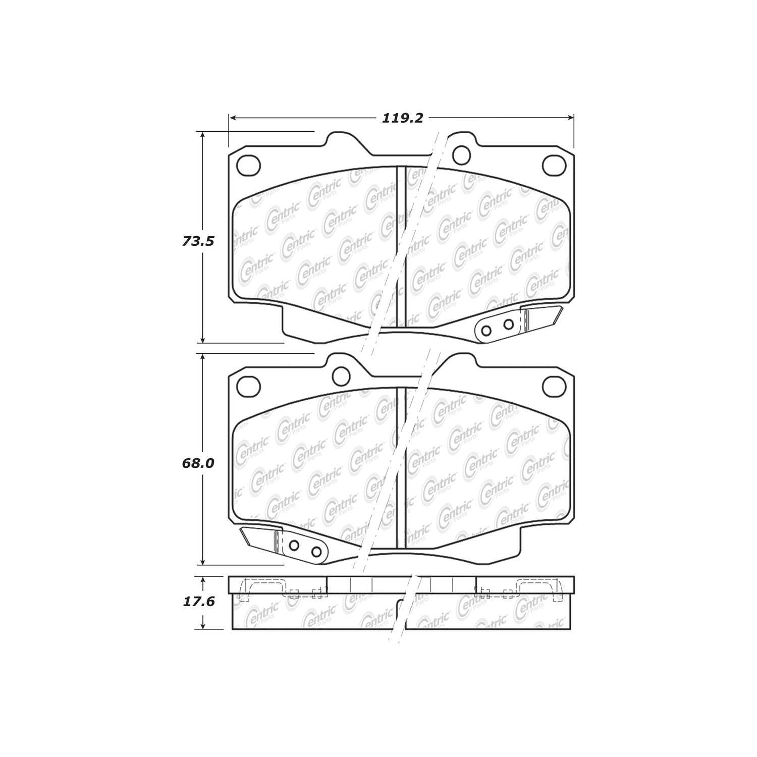 centric parts fleet performance brake pads with hardware  frsport 306.04360