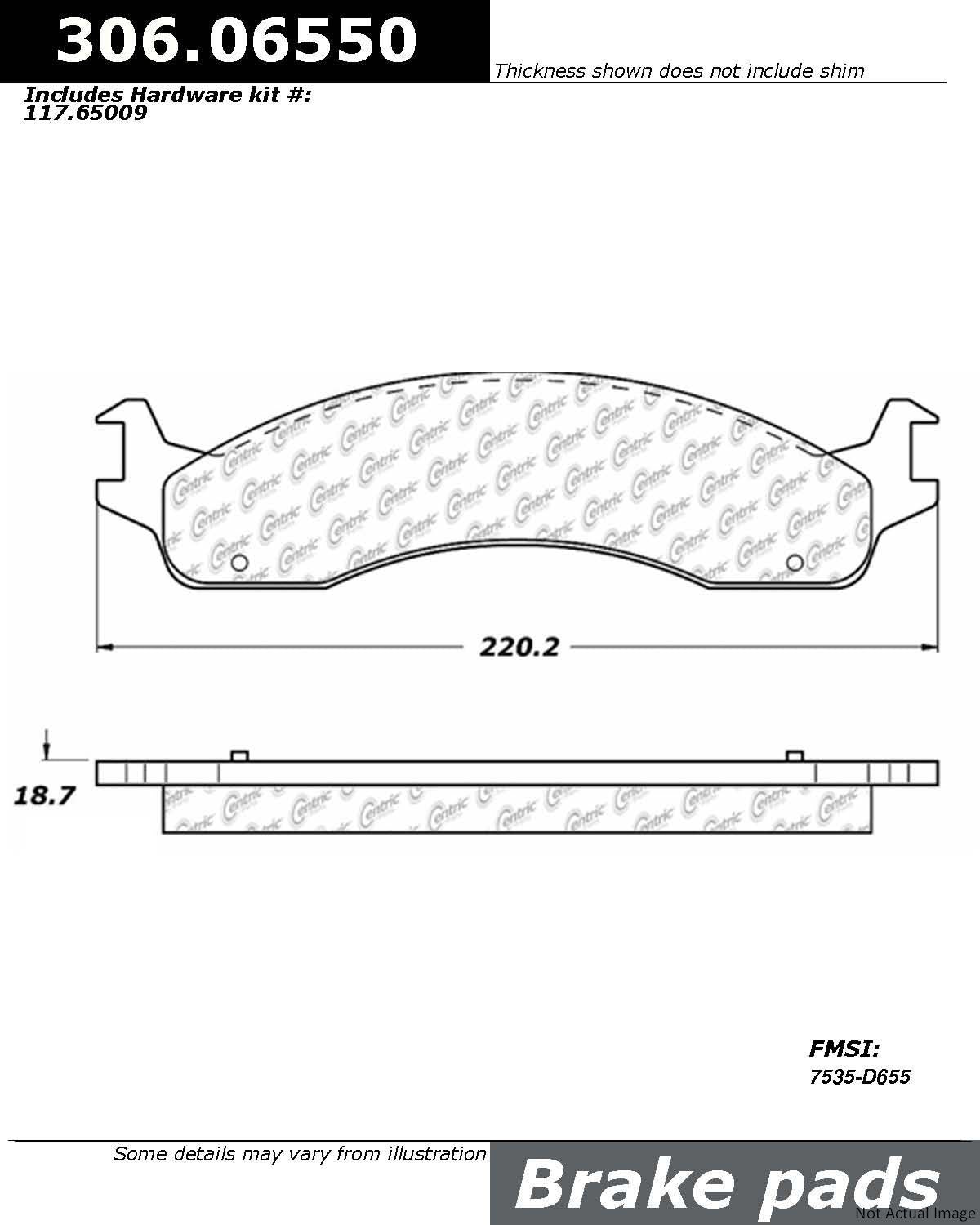 Stoptech Centric Fleet Performance Brake Pads w/Hardware - Front 306.06550