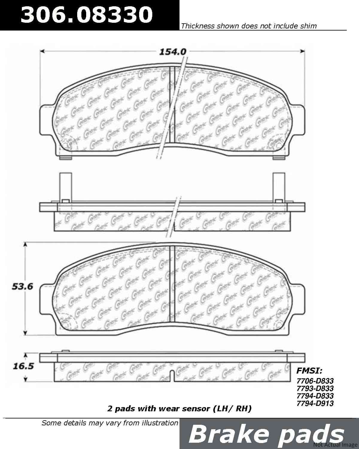 Stoptech Centric Performance Brake Pads 306.08330