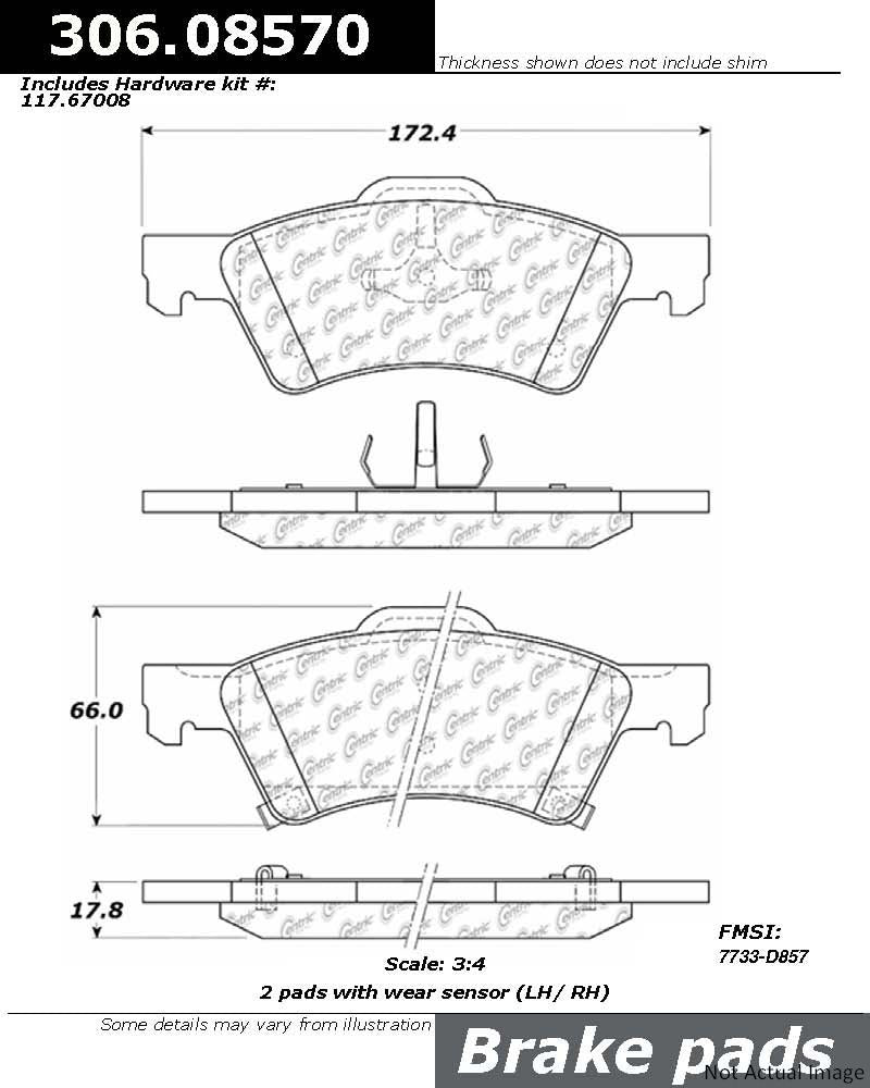 Stoptech Centric Performance Brake Pads 306.08570