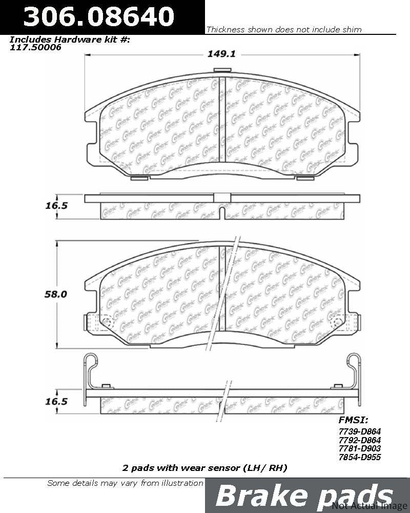 Stoptech Centric Performance Brake Pads 306.08640