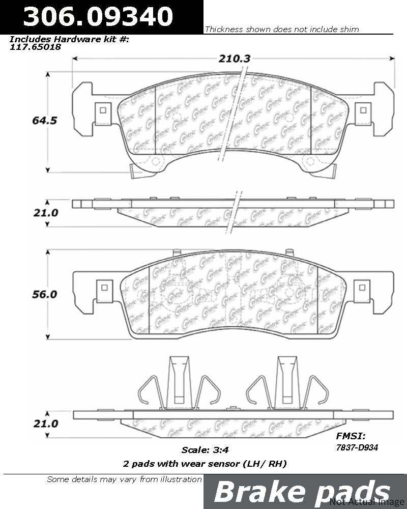 Stoptech Centric Performance Brake Pads 306.09340