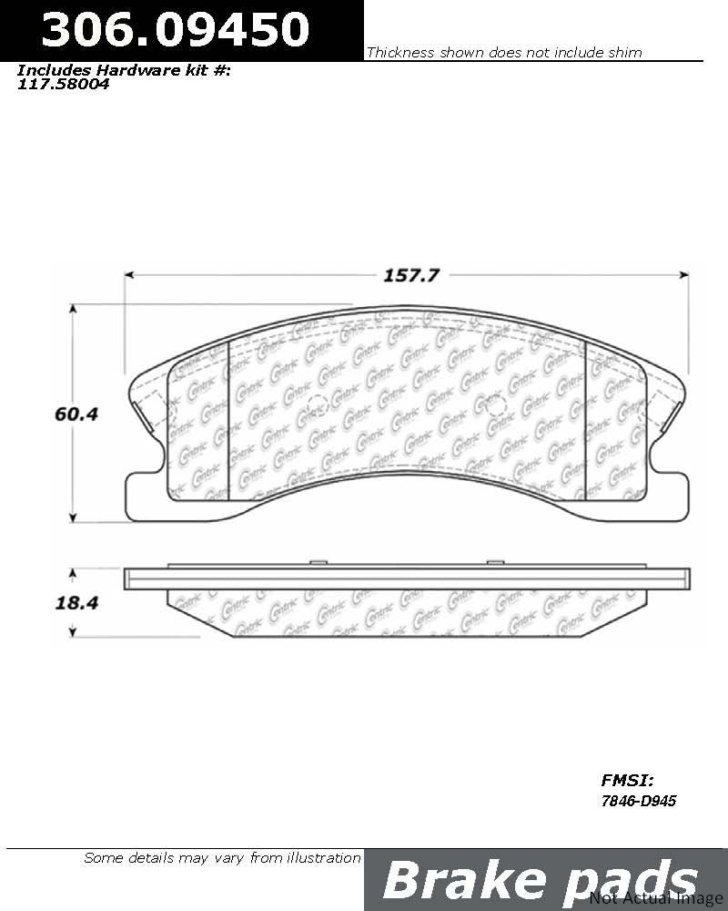 Stoptech Centric Performance Brake Pads 306.09450