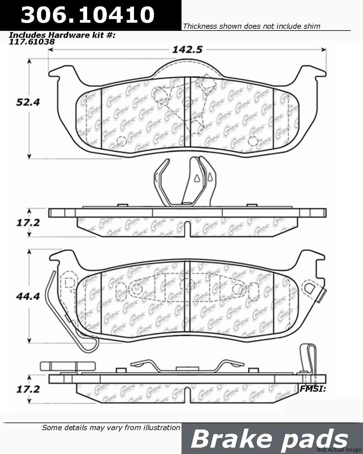 StopTech Fleet Performance Brake Pads with Hardware  top view frsport 306.10410