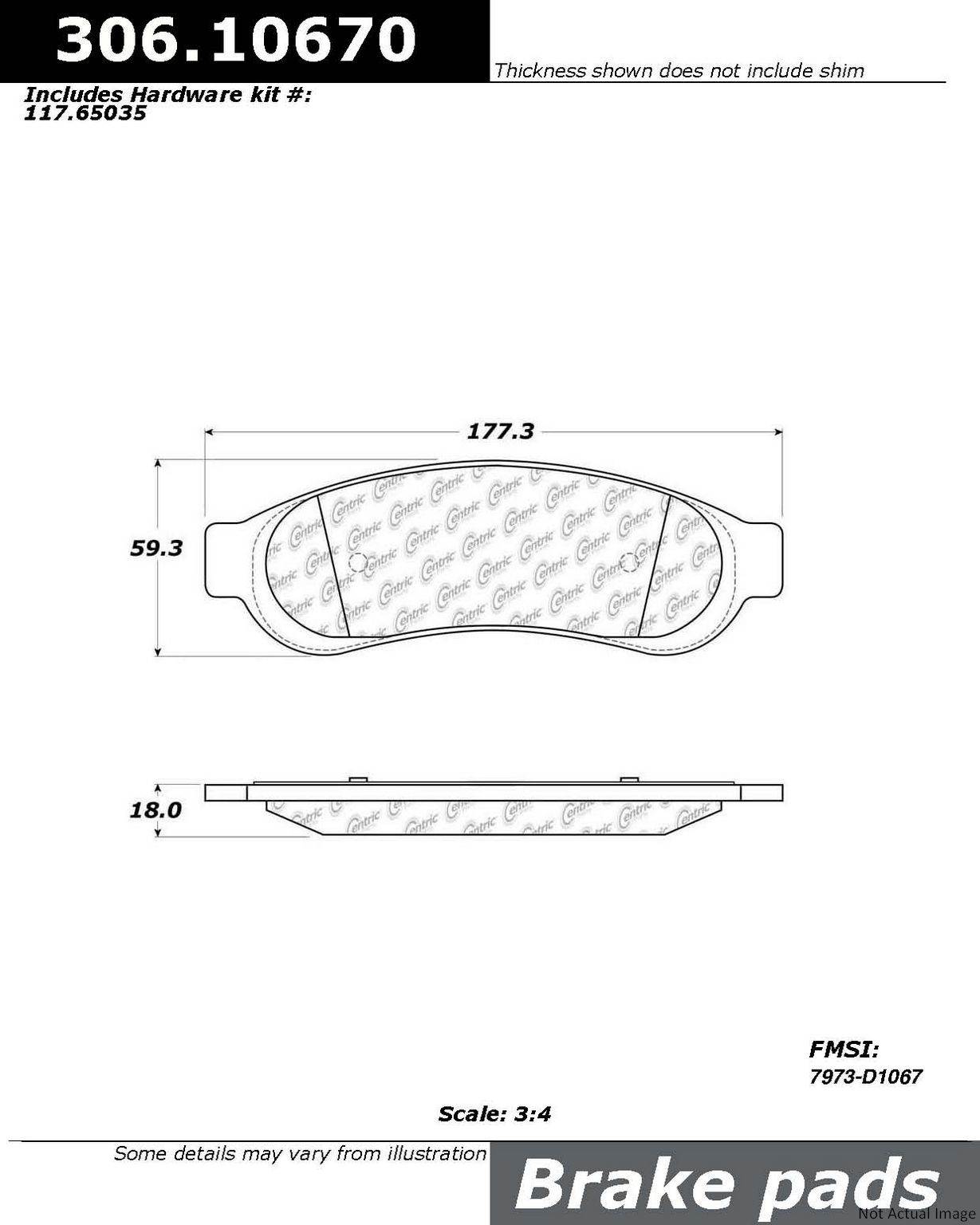 Stoptech Centric Fleet Performance Brake Pads 306.10670